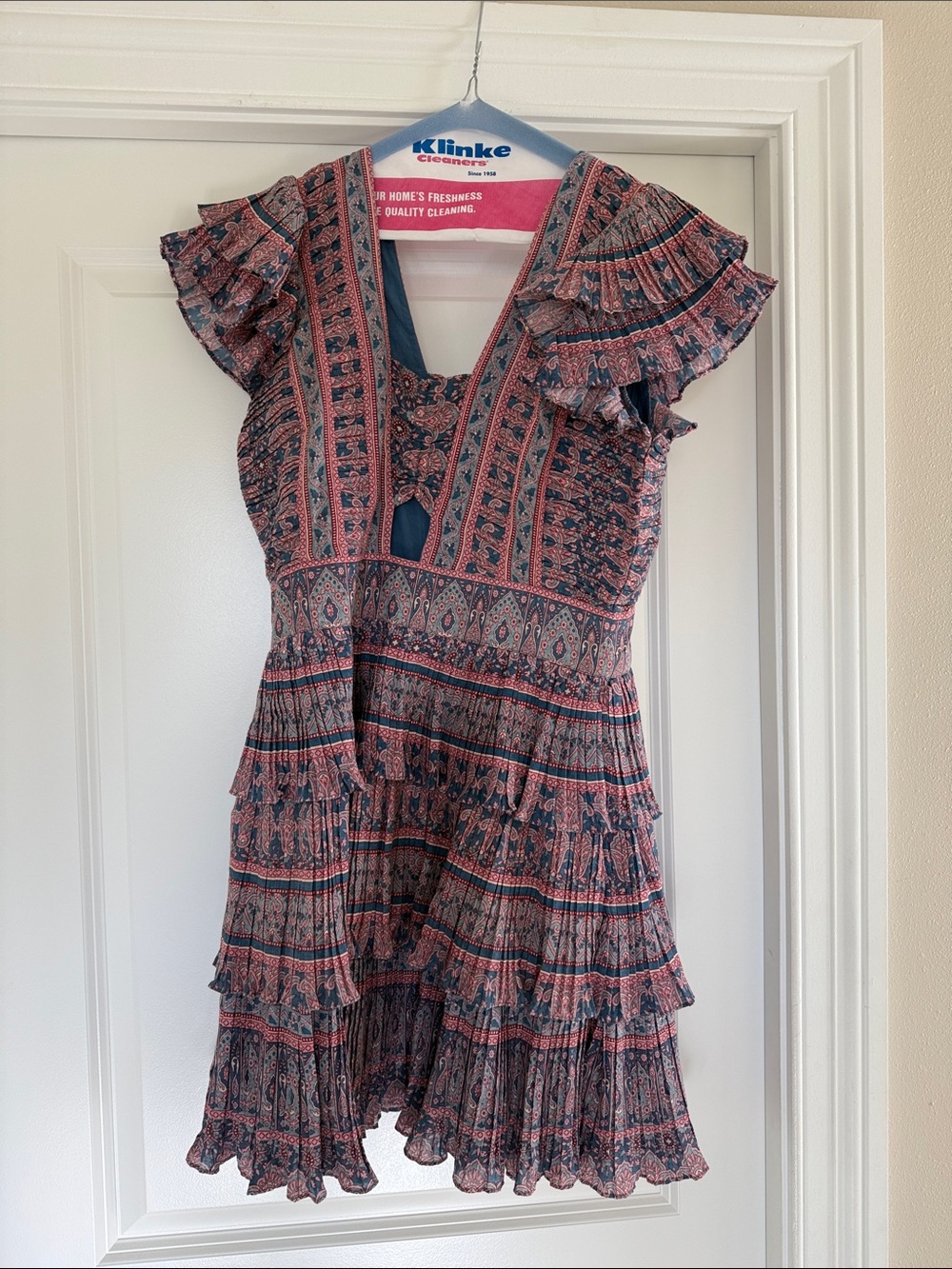Sea NY Floral Ruffle Dress - Pink & Navy
